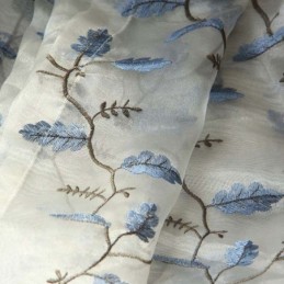 Cortinas Pastorais Americanas Transparentes Com Padrão De Bordado De Personalização Avançada