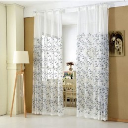 Cortinas Pastorais Americanas Transparentes Com Padrão De Bordado De Personalização Avançada