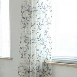 Cortinas Pastorais Americanas Transparentes Com Padrão De Bordado De Personalização Avançada