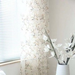 Cortinas Pastorais Americanas Transparentes Com Padrão De Bordado De Personalização Avançada