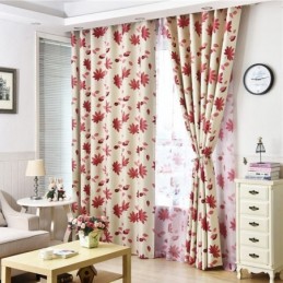 Cortinas Blackout Com Estampa De Folhas Para Sala De Estar