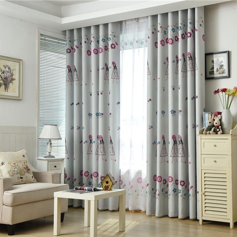 Cortina Com Estampa De Desenho Animado Para Quarto Infantil, Cortina Blackout Com Isolamento Térmico