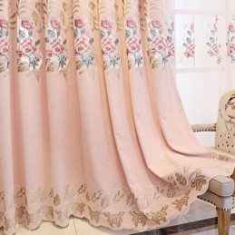 Cortina Para Casa Feita Sob Medida Cortina Estilo Europeu Bordado Floral