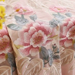 Cortina Para Casa Feita Sob Medida Cortina Estilo Europeu Bordado Floral