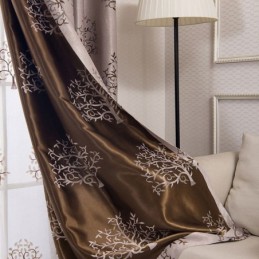 Cortinas Blackout Modernas Com Tecido Jacquard Em Formato De Árvore