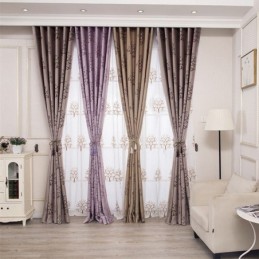 Cortinas Blackout Modernas Com Tecido Jacquard Em Formato De Árvore
