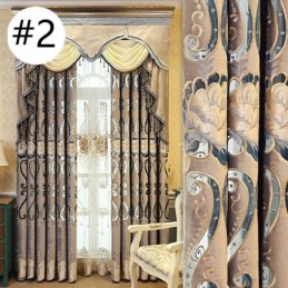 Cortina De Chenille Sob Medida, Estilo Europeu, Bordado Floral