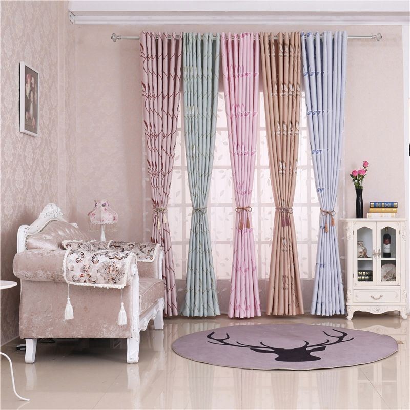 Cortinas Blackout Com Estampa De Folhas Para Sala De Estar