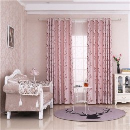 Cortinas Blackout Com Estampa De Folhas Para Sala De Estar