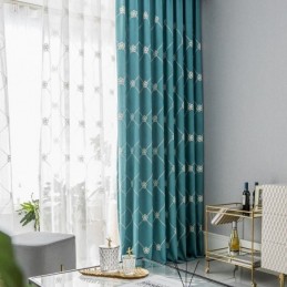 Cortina Moderna Feita Sob Medida Cortina De Algodão Treliça Diamante