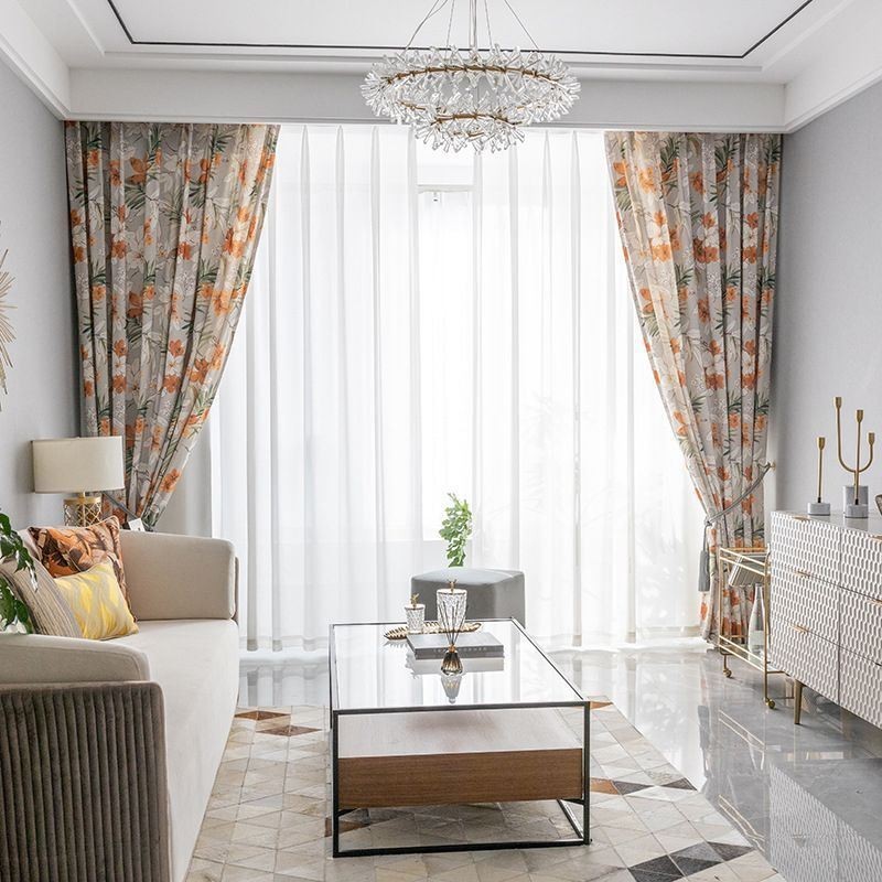 Cortina Moderna Feita Sob Medida Cortina Flores Estampa Casa