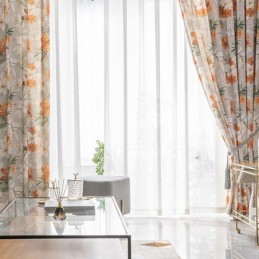Cortina Moderna Feita Sob Medida Cortina Flores Estampa Casa