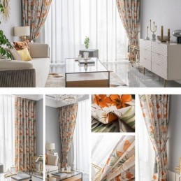 Cortina Moderna Feita Sob Medida Cortina Flores Estampa Casa