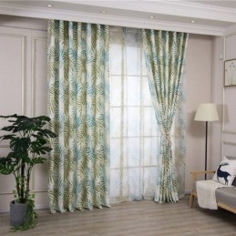 Cortina Blackout Com Estampa Tropical Feita Sob Medida, Cortina De Tule Com Folhas Americanas Para Quarto
