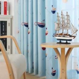 Cortinas Blackout Estampadas Com Estampa De Navio De Desenho Animado Infantil, Feitas Sob Medida, Para Quarto De Criança