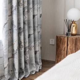 Cortina Moderna Feita Sob Medida Com Padrão De Mármore Para Casa