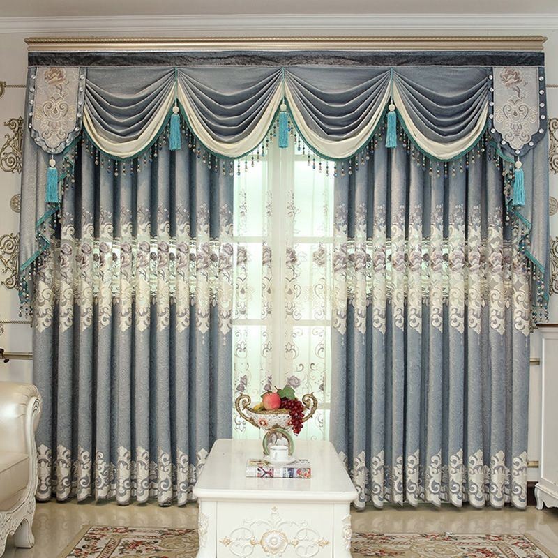 Cortina Para Casa Feita Sob Medida Cortina De Veludo Italiano Com Bordado Floral
