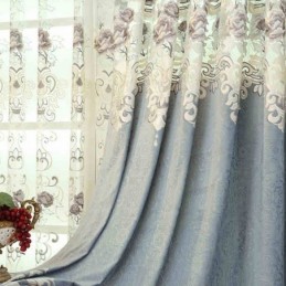 Cortina Para Casa Feita Sob Medida Cortina De Veludo Italiano Com Bordado Floral