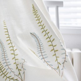 Cortina Nórdica Feita Sob Medida Com Padrão De Folha Para Casa