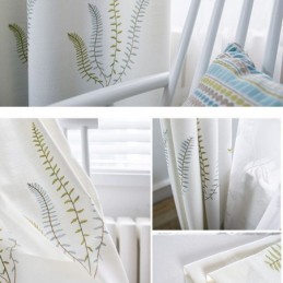 Cortina Nórdica Feita Sob Medida Com Padrão De Folha Para Casa