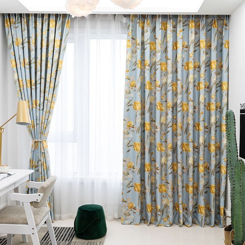 Cortina Moderna Feita Sob Medida Cortina Flores Estampa Casa