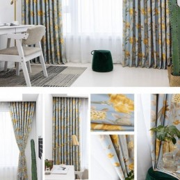 Cortina Moderna Feita Sob Medida Cortina Flores Estampa Casa