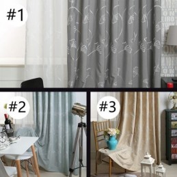 Cortina Nórdica Sob Medida Com Bordado De Folhas De Algodão