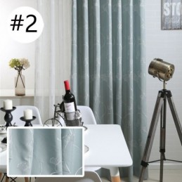 Cortina Nórdica Sob Medida Com Bordado De Folhas De Algodão