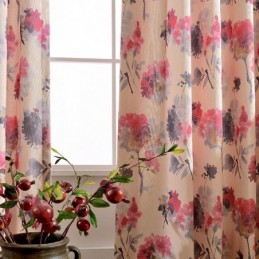 Cortina Moderna Feita Sob Medida Cortina De Algodão Com Estampa De Flores