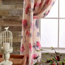 Cortina Moderna Feita Sob Medida Cortina De Algodão Com Estampa De Flores