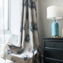 Cortina Moderna Feita Sob Medida Cortina Penas Estampada Home