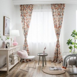 Cortina Moderna Feita Sob Medida Cortina De Algodão Com Estampa Triangular