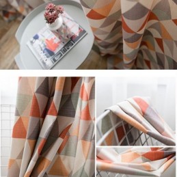 Cortina Moderna Feita Sob Medida Cortina De Algodão Com Estampa Triangular