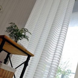 Cortina Transparente Moderna E Simples Feita Sob Medida, Listras Em Jacquard, Sala De Estar, Estudo, Tecido Versátil