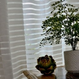 Cortina Transparente Moderna E Simples Feita Sob Medida, Listras Em Jacquard, Sala De Estar, Estudo, Tecido Versátil