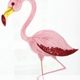 Cortina Bordada De Flamingo Feita Sob Medida, Cortinas Semitransparentes Para Sala De Estar E Quarto