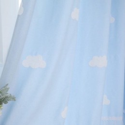 Cortinas Sweet Cloud Azul Semi Blackout Para Quarto De Menina