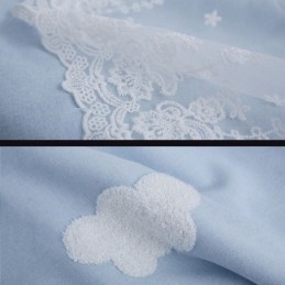Cortinas Sweet Cloud Azul Semi Blackout Para Quarto De Menina