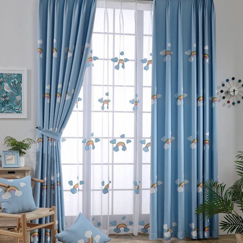 Cortina Blackout Arco-Íris Fofa De Desenho Animado Feita Sob Medida Para Quarto De Criança