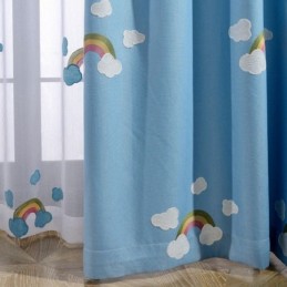 Cortina Blackout Arco-Íris Fofa De Desenho Animado Feita Sob Medida Para Quarto De Criança