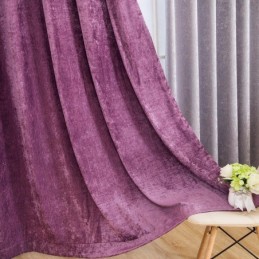 Cortina Estilo Antigo Americano Feita Sob Medida, Tecido Blackout De Chenille Sólido Roxo Para Quarto