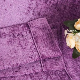 Cortina Estilo Antigo Americano Feita Sob Medida, Tecido Blackout De Chenille Sólido Roxo Para Quarto