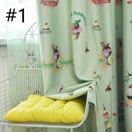 Cortina Com Estampa De Sorvete Linda Feita Sob Medida, Cortinas Blackout Modernas Para Quarto De Criança