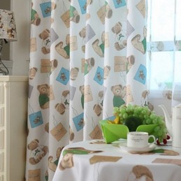 Cortina Com Design De Urso De Desenho Animado Feita Sob Medida Cortina Adorável Para Janela De Quarto De Menino E Menina