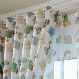 Cortina Com Design De Urso De Desenho Animado Feita Sob Medida Cortina Adorável Para Janela De Quarto De Menino E Menina