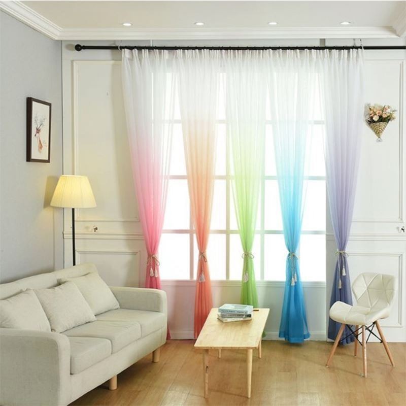 Cortinas De Voile Para Sala De Estar, Respiráveis E Transparentes, Para Designs De Impressão Minimalistas Modernos