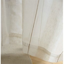 Cortina Japonesa Simples Transparente Feita Sob Medida, Listras Grandes, Jacquard, Tecido De Linho Branco