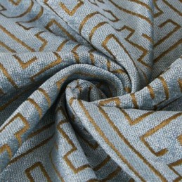Cortina Estilo Abstrato Nórdico Feita Sob Medida Cortina Maze Jarquard Sala De Estar Tecido Bice Chenille Blackout