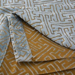 Cortina Estilo Abstrato Nórdico Feita Sob Medida Cortina Maze Jarquard Sala De Estar Tecido Bice Chenille Blackout