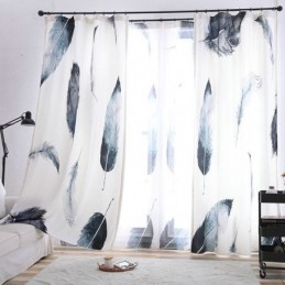 Cortina Minimalista Moderna Feita Sob Medida, Impressão Digital 5D, Tratamento De Janela De Penas Realistas